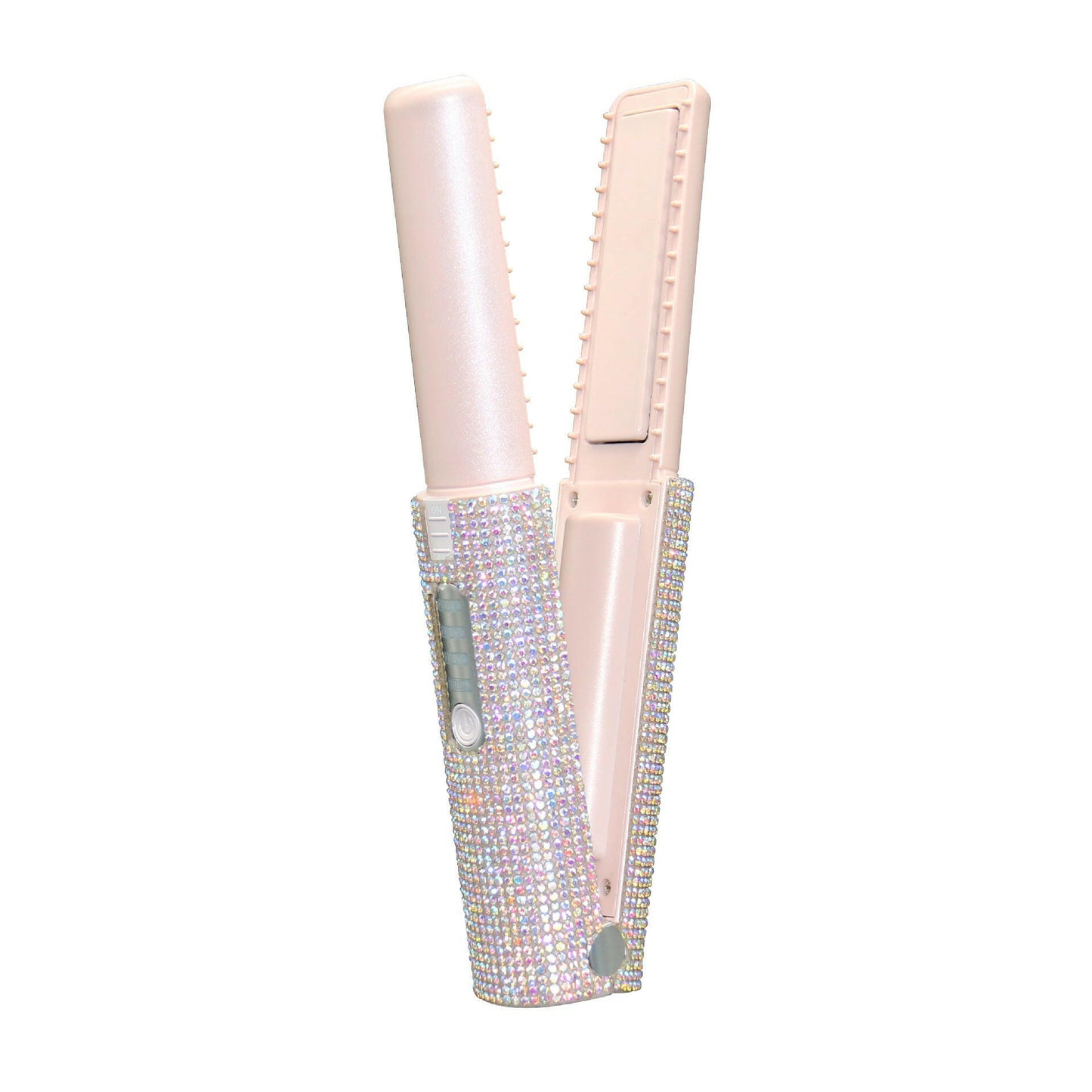 Stylish 2-in-1 hair curler and straightener with a sparkling design for versatile styling