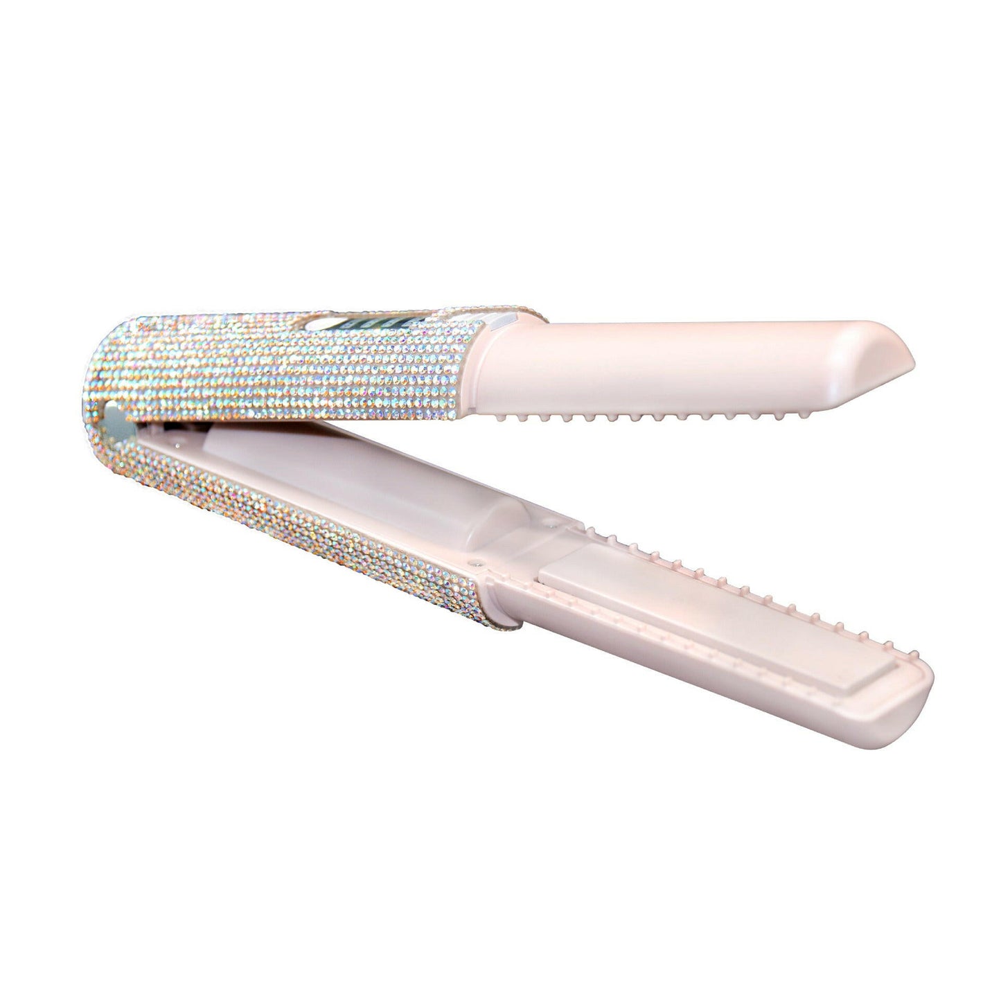 Mystore 2-in-1 hair curler and straightener designed with a sparkling design for versatile styling