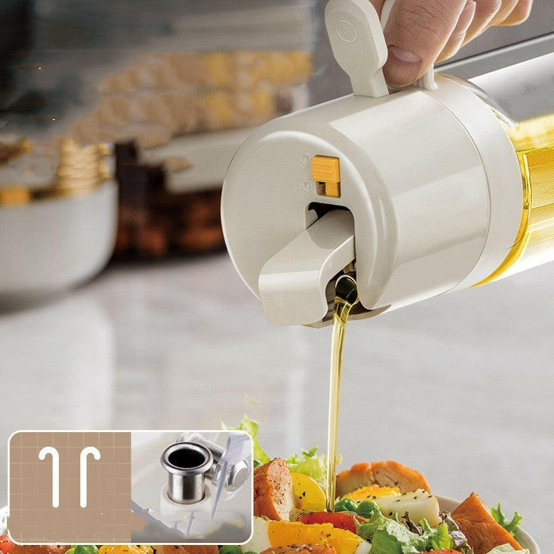 2 in 1 oil sprayer for easy oil dispensing on salads and cooking with a sleek design