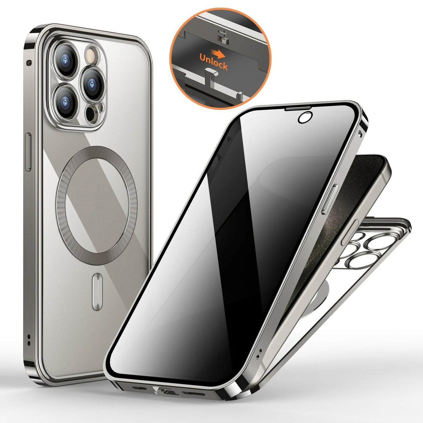 Mystore anti-privacy phone case featuring clear design and durable silicone protection for smartphones