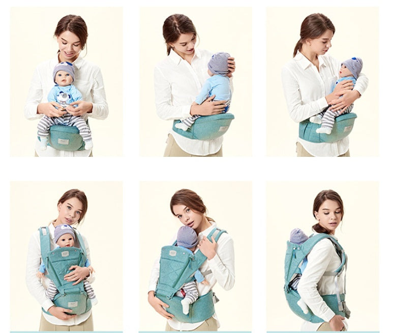 Mystore ergonomic baby carrier in teal with adjustable straps for comfortable baby wearing