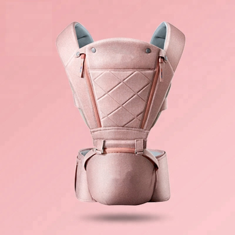 Mystore Ergonomic Baby Carrier in soft pink, designed for comfort and support for carrying infants