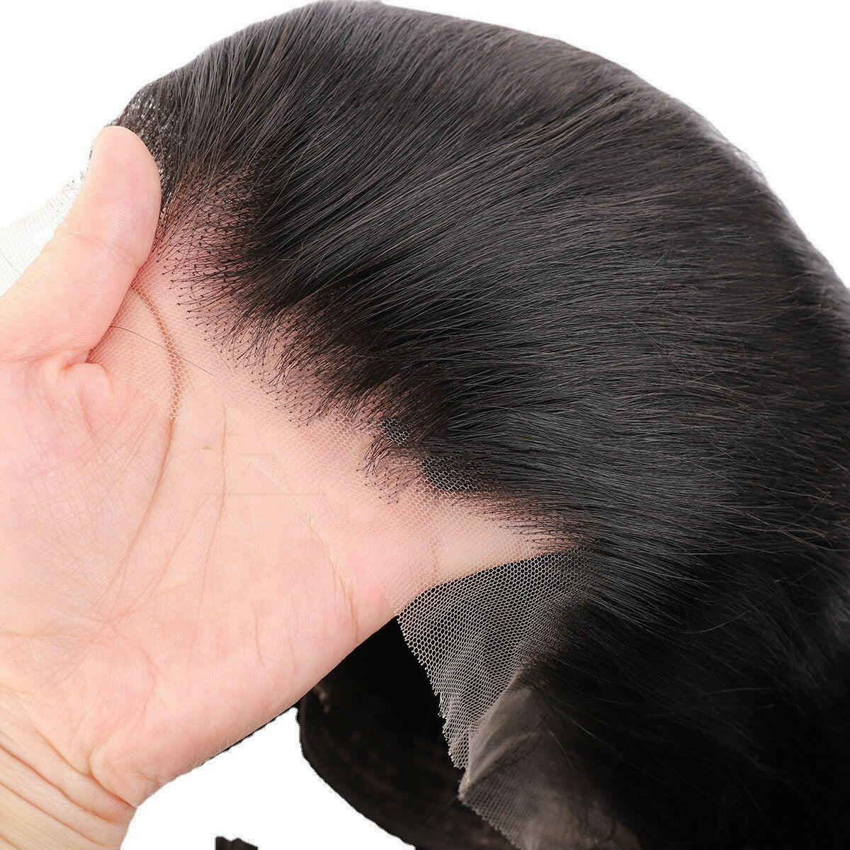 Close-up of HD lace wigs human hair showing a natural hairline and soft texture for easy styling