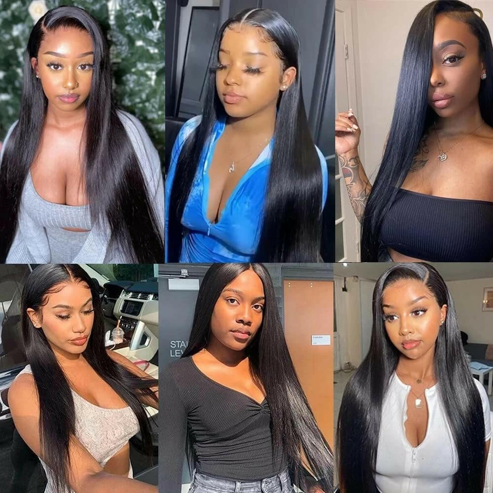 Showcase of HD lace wigs human hair in various styles worn by different models