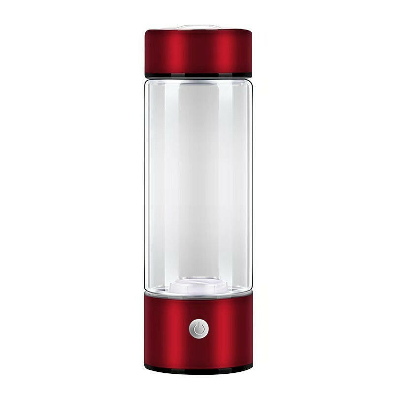 Red hydrogen-rich water bottle designed for enhancing hydration with water enrichment technology
