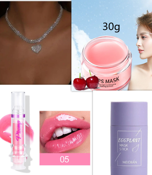 Mystore moisturizing lip care products including a lip mask and glossy lip applicator for hydration