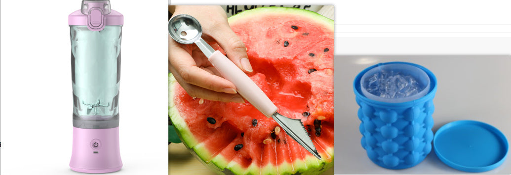 Mystore portable blender juicer with clear body and pink lid for easy fruit blending