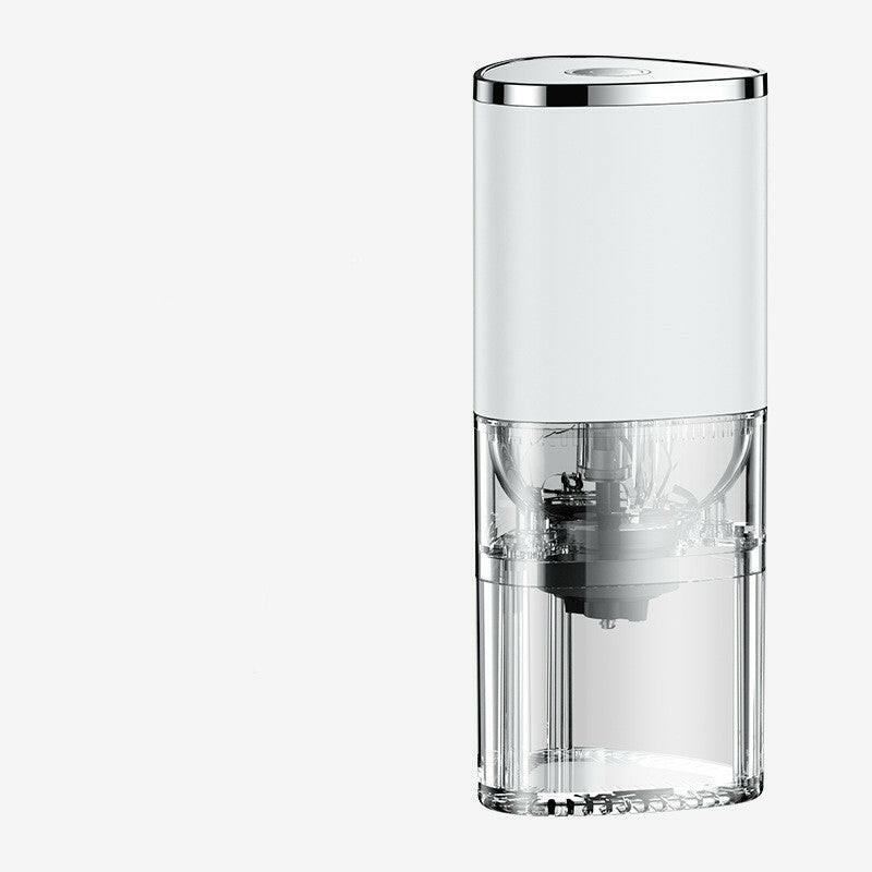 Mystore portable electric coffee grinder with sleek design and transparent base for easy use