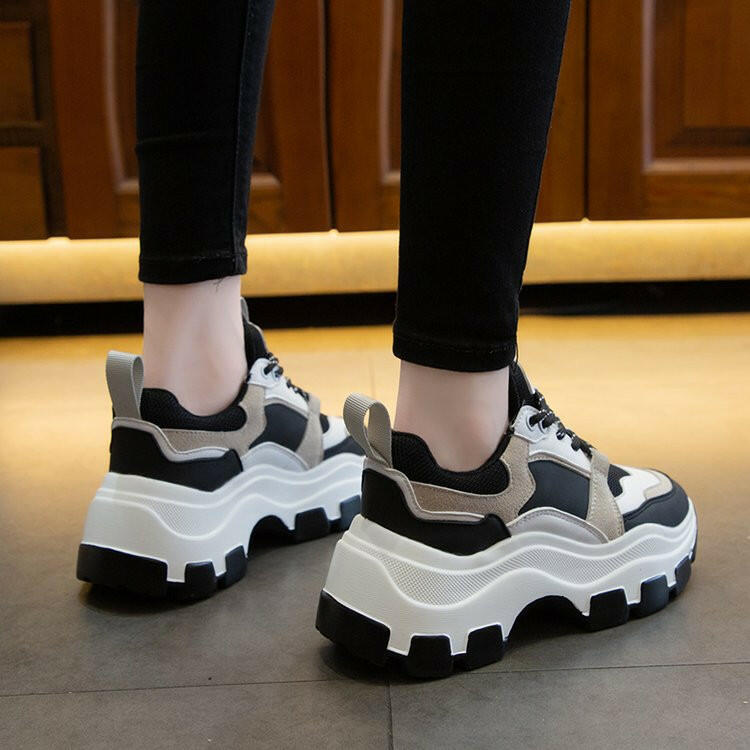 Stylish trendy platform daddy shoes with chunky sole and sleek design for a fashionable look