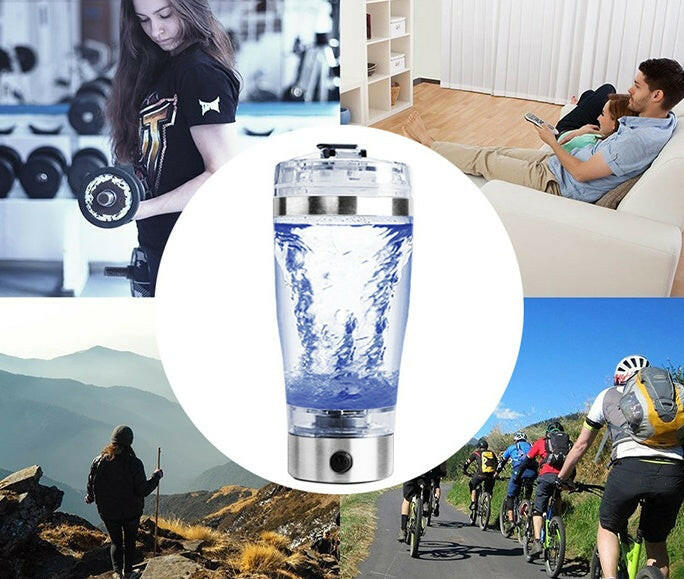 Mystore USB electric shaker bottle for mixing beverages, ideal for fitness and outdoor activities