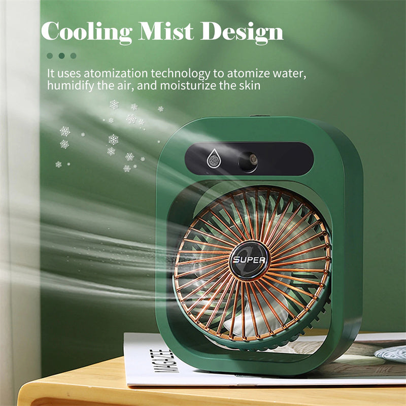 Mystore USB rechargeable misting fan with cooling mist design for enhanced air humidity and skin moisture
