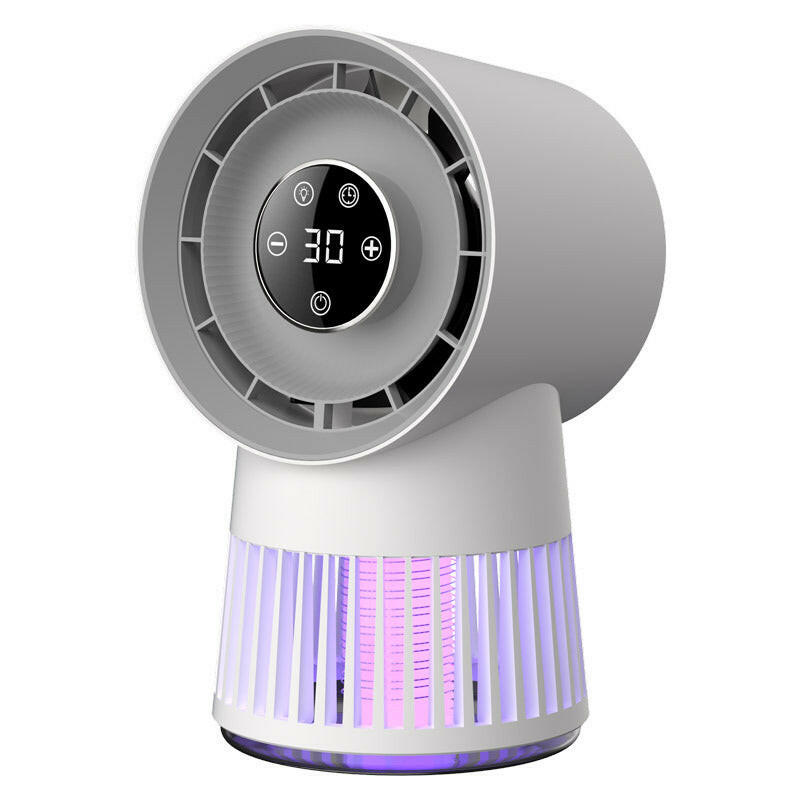 USB rechargeable mosquito killer mini desk fan with adjustable speed settings and LED light