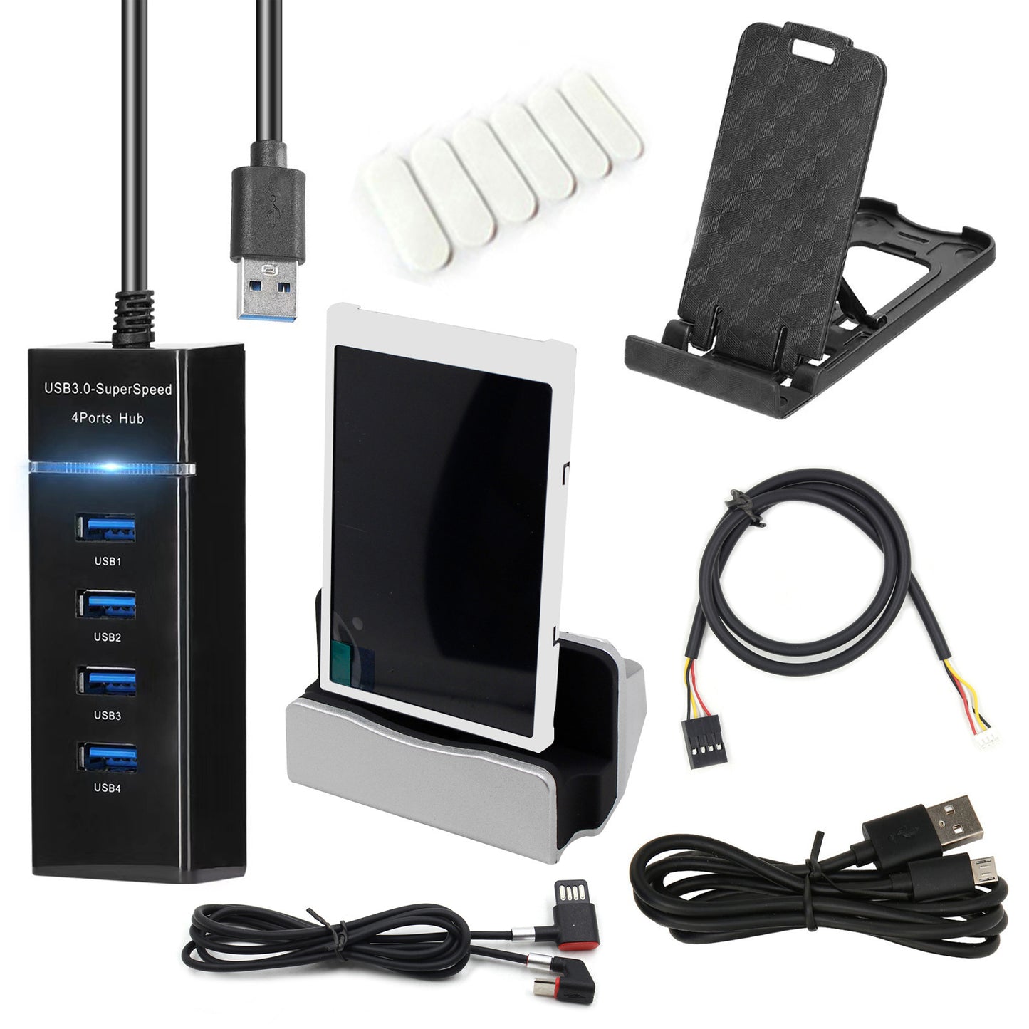 Mystore USB secondary screen monitor with four USB ports and a tablet holder for multi-display setups