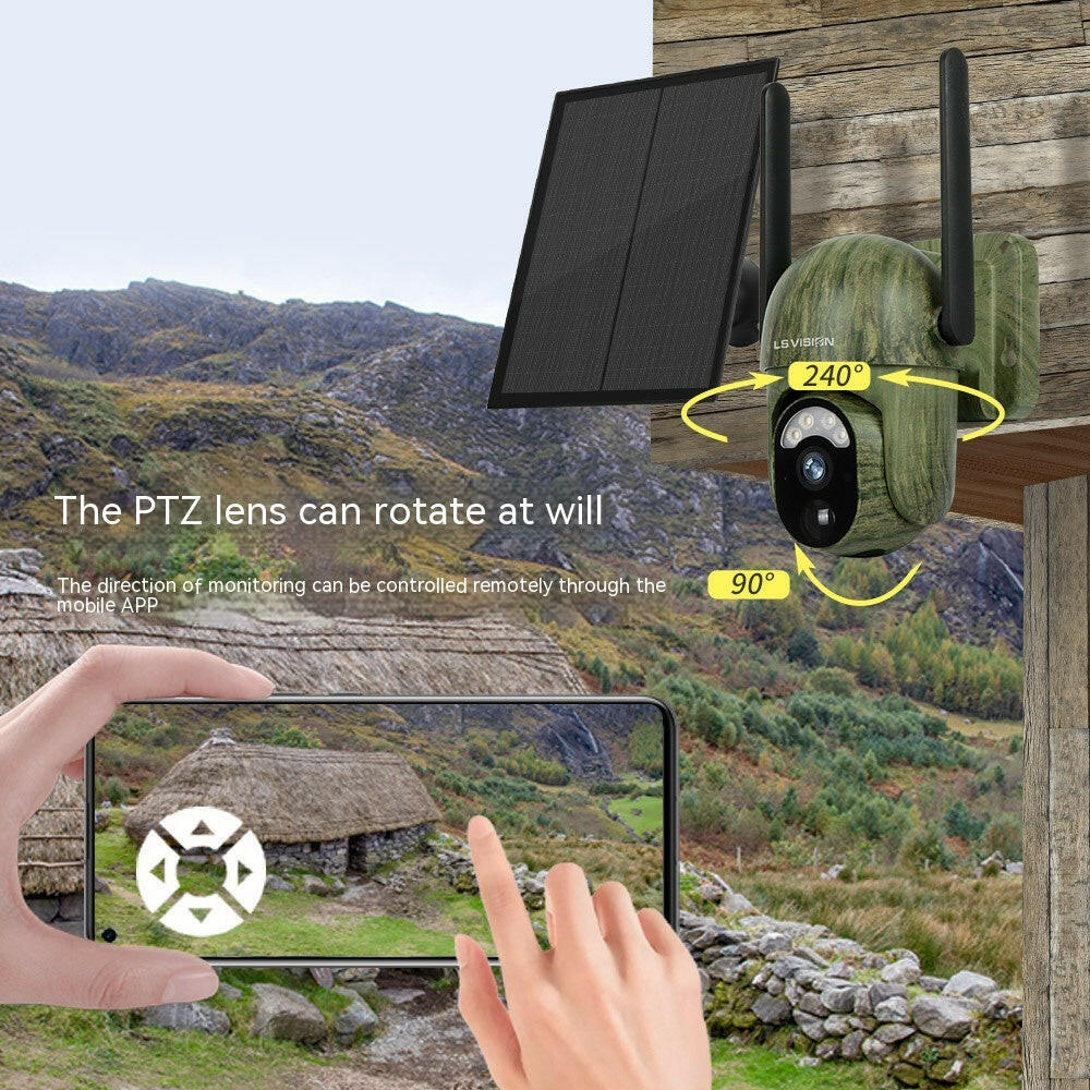 Camouflage 4G Solar Camera With Low Power Consumption And High-definition Full Color.