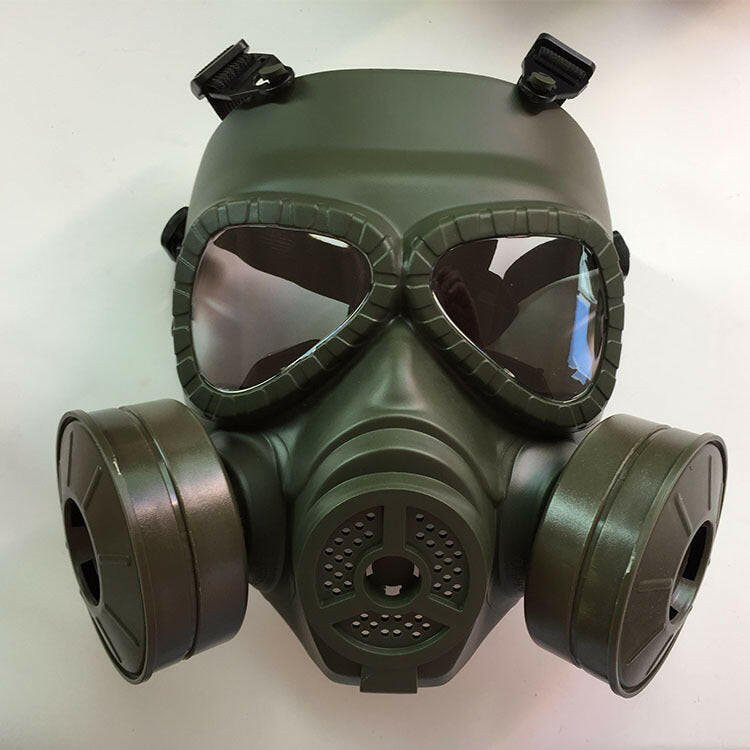 Anti-fog and haze protective gas mask.