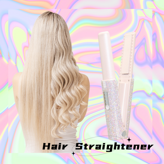 2-in-1 hair curler and straightener with a sparkling finish for versatile styling options