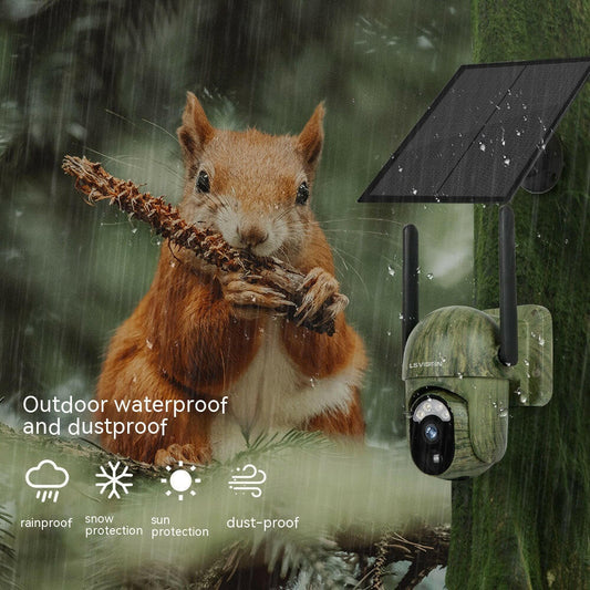 4G solar camera outdoor with waterproof features and solar panel for wildlife monitoring