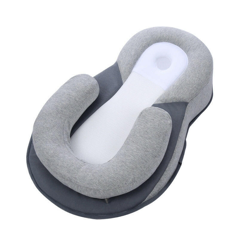 Newborn Kids Baby Pillow Safe Cotton Cushion Prevent Flat Infant Head Shape Sleep Pod Anti Roll Crib Nest Bedding Feeding.