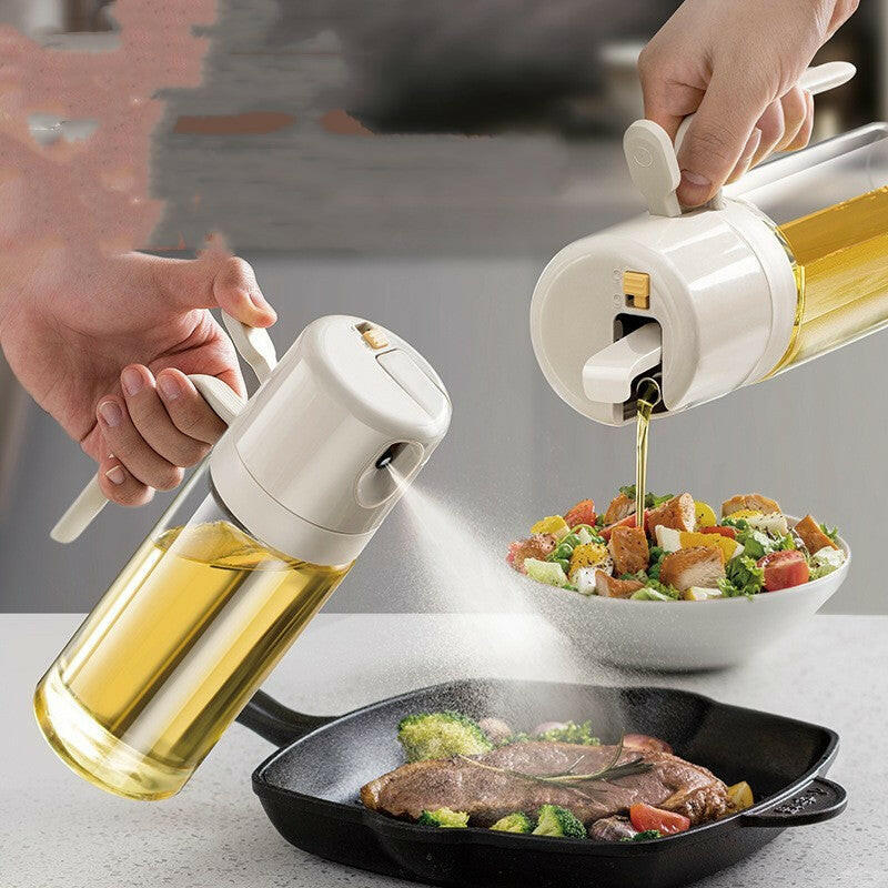 2 In 1 Oil Sprayer Bottle BBQ Cooking Oil Dispenser Olive Oil Pourers Sprayer Kitchen Baking Oil Mister Vinegar Bottle.