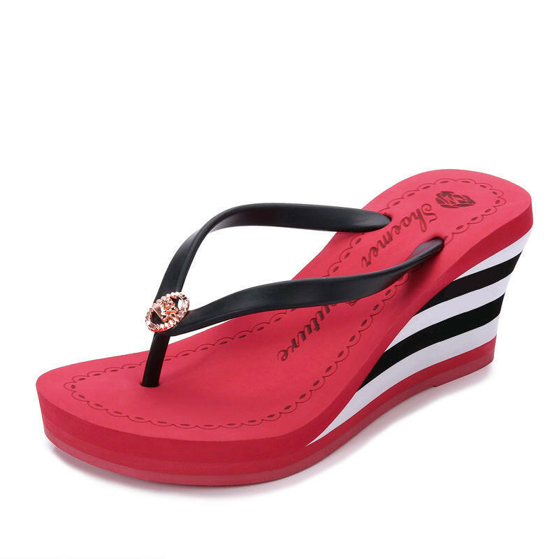 Women's High Heel Slippers Wedge Platform Fashion.