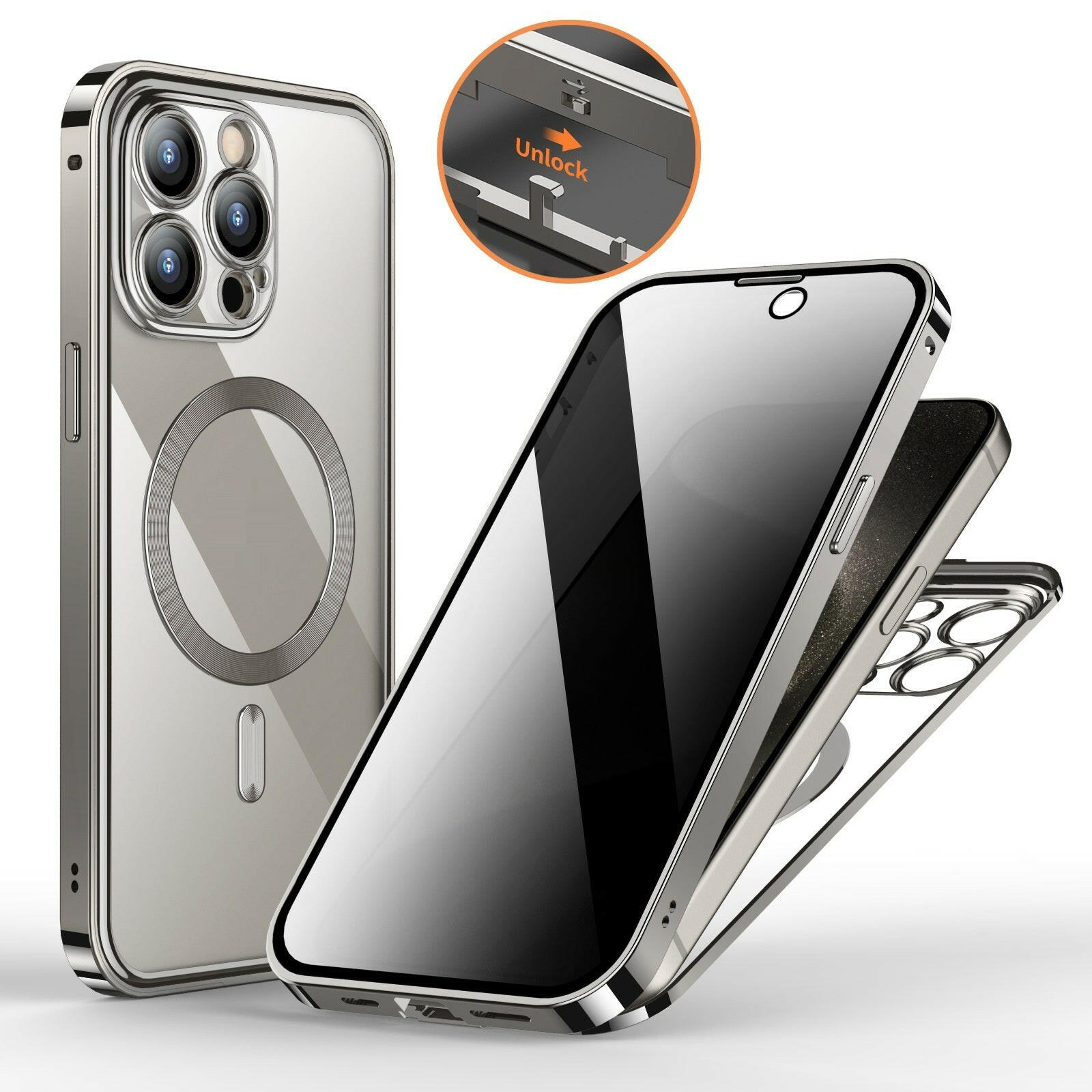 Mystore anti-privacy phone case featuring clear design and durable silicone protection for smartphones