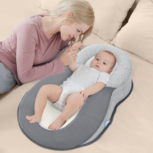 Safe baby pillow designed for newborns with soft, breathable fabric for comfort and support