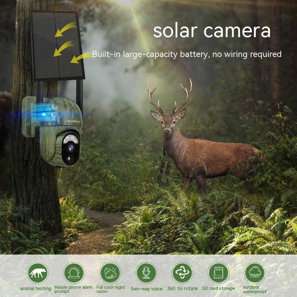 Camouflage 4G Solar Camera With Low Power Consumption And High-definition Full Color.