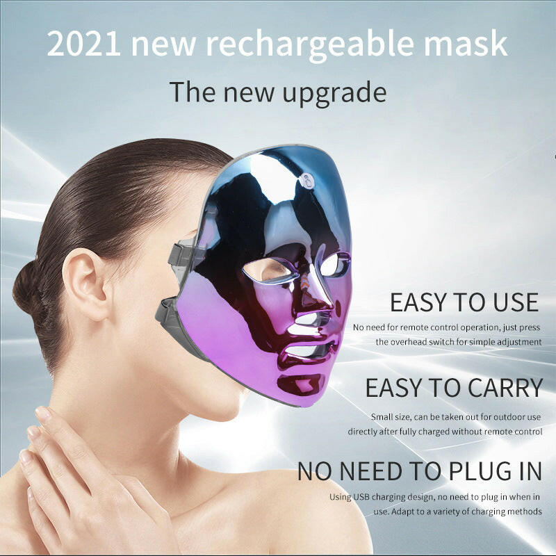 LED Rechargeable Face Mask Acne And Freckles Led Color Light Mask.