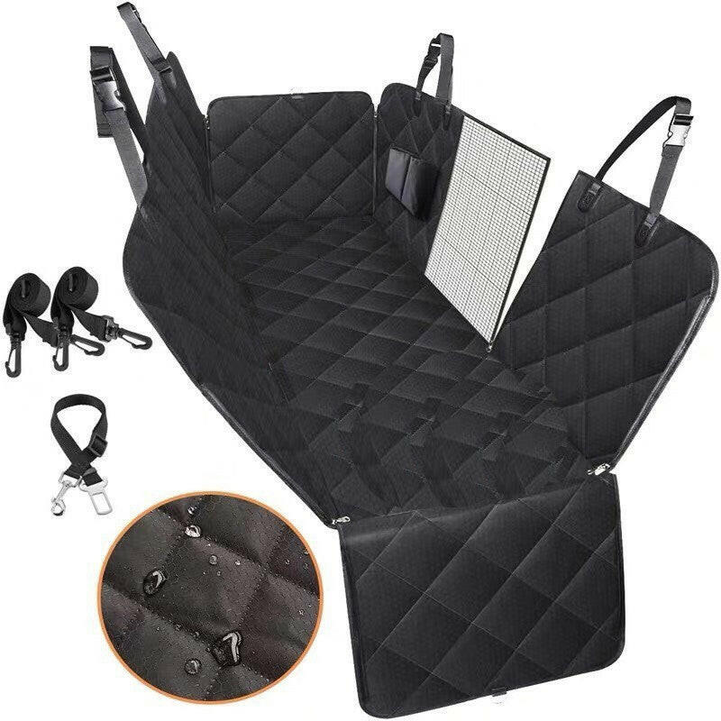 Dog Car Seat Cover View Mesh Pet Carrier Hammock Safety Protector Car Rear Back Seat Mat With Zipper And Pocket For Travel.