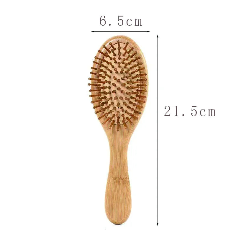 Custom engraved wooden hair brush with ergonomic design for smooth and tangle-free styling