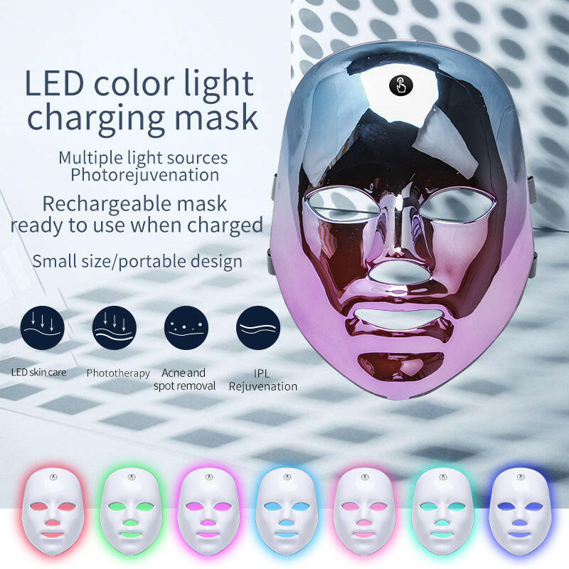 LED Rechargeable Face Mask Acne And Freckles Led Color Light Mask.