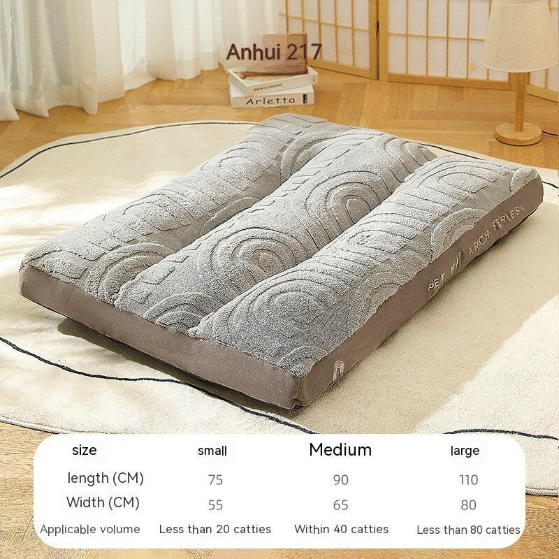 Comfortable four seasons pet bed in gray with a soft texture for pets of all sizes
