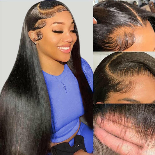 HD lace wigs human hair styled with sleek edges for a natural look and elegant finish