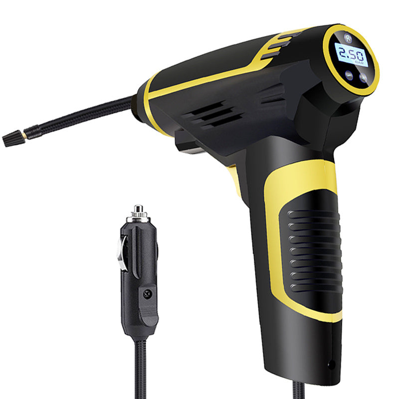 Mystore portable car air compressor with pressure gauge and cigarette lighter adapter for easy inflation