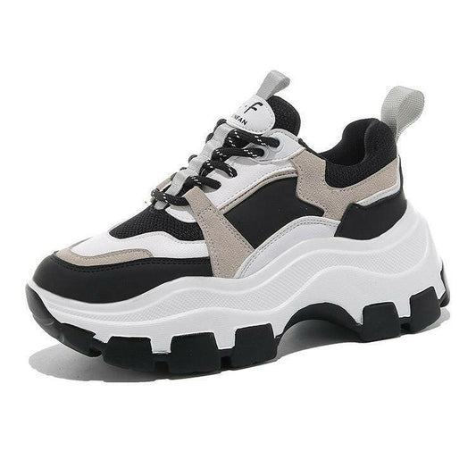 Trendy platform daddy shoes in black, white, and beige for stylish casual wear